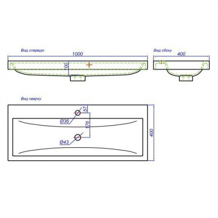 Фото раковина aqwella infinity 100 см inf.10.04.d
