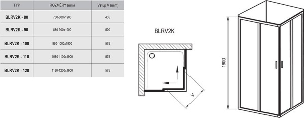 Фото душевое ограждение ravak blix blrv2k-120 120x120 см 1xvg0100zg
