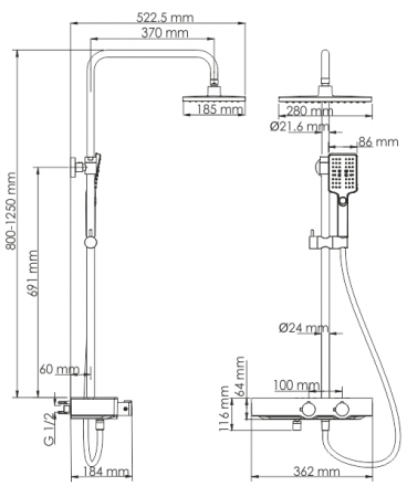 Фото душевая стойка wasserkraft thermo a11301