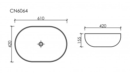Фото раковина накладная ceramicanova element 61 см, цвет: белый cn6064