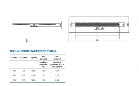 Фото трап линейный mch 80 см chn8001