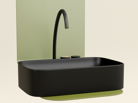 Фото раковина накладная ceramicanova element 60.5 см, цвет: черный cn6053mb