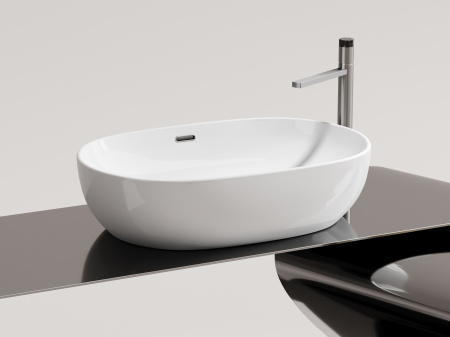 Фото раковина накладная ceramicanova element 61 см, цвет: белый cn6064