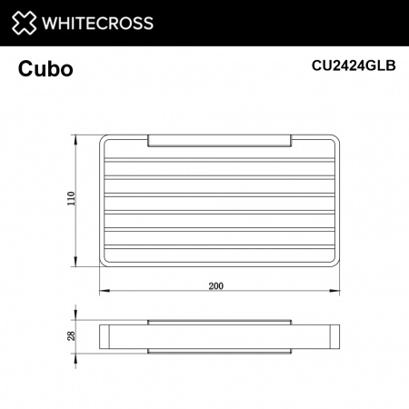 Фото мыльница-решетка whitecross cubo cu2424glb, цвет: золото брашированное