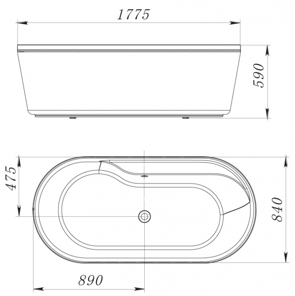 Фото акриловая ванна belbagno bb14-k 178x84 см