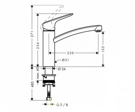 Фото смеситель для кухонной мойки hansgrohe logis 71833000
