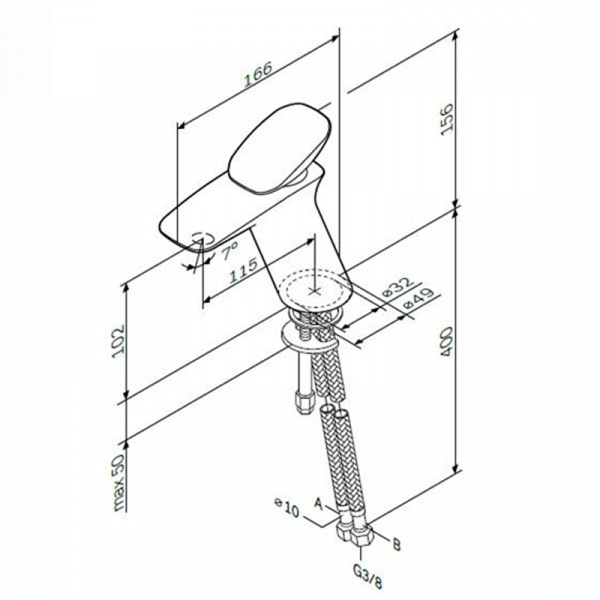 Фото смеситель для раковины am.pm spirit v 2.0 f70a02100( распродажа)