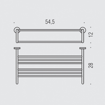 Фото полотенцедержатель-полка colombo design basic 54,5 см b2787