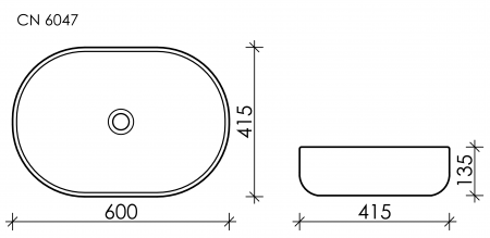 Фото раковина накладная ceramicanova element 60 см, цвет: антрацит cn6047mdh