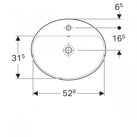 Фото раковина встраиваемая geberit variform 55 см 500.720.01.2