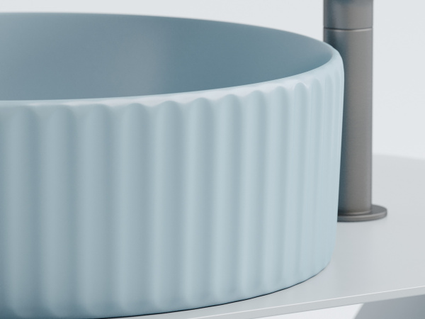 Фото раковина накладная ceramicanova element 36 см, цвет: голубой cn6057ml