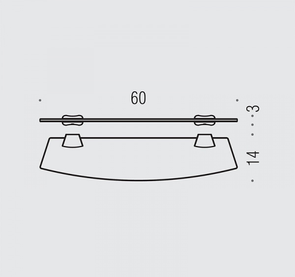 Фото полка настенная colombo design land 60 см b2816