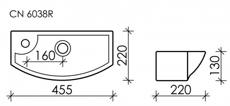 Фото раковина подвесная ceramicanova element 45.5 см, цвет: белый cn6038r
