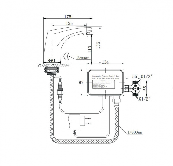 Фото смеситель для раковины raiber sensor rsf88121