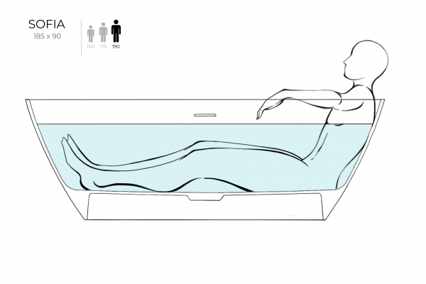 Фото ванна из искусственного камня salini sofia 185x90 см 102529m матовая
