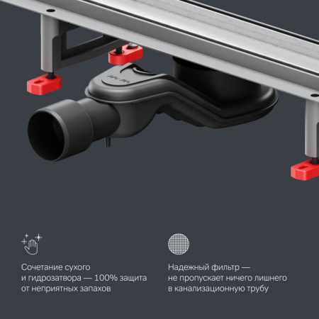 Фото душевой трап am.pm masterflow 80 см w01sc-u11-080-04sb