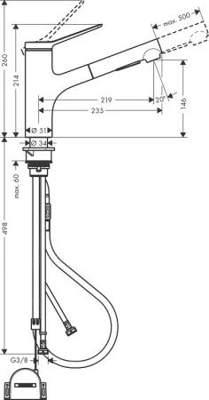 Фото смеситель для кухонной мойки hansgrohe zesis 74803000