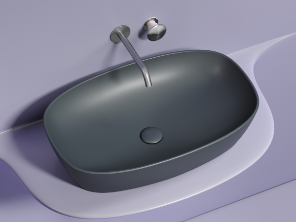 Фото раковина накладная ceramicanova element 60 см, цвет: антрацит cn6049mdh