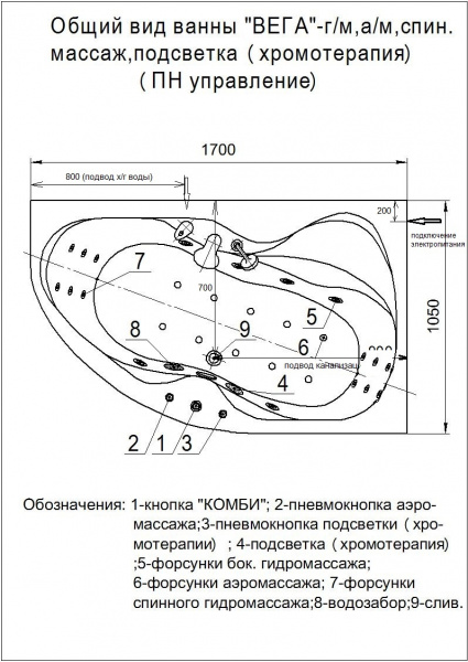 Фото акриловая ванна акватек вега 170x105 см r veg170-0000083