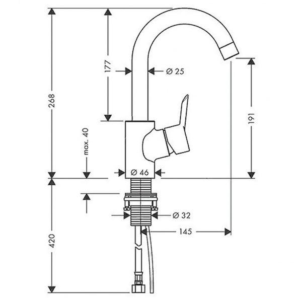 Фото смеситель для раковины hansgrohe talis s 32070000