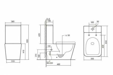 Фото унитаз-компакт abber rechteck ac1210t