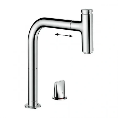 Фото смеситель для кухонной мойки hansgrohe metris select 73825000
