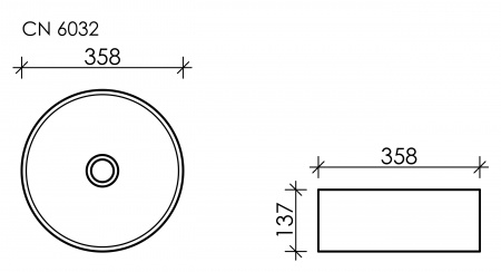 Фото раковина накладная ceramicanova element 35.8 см, цвет: белый cn6032