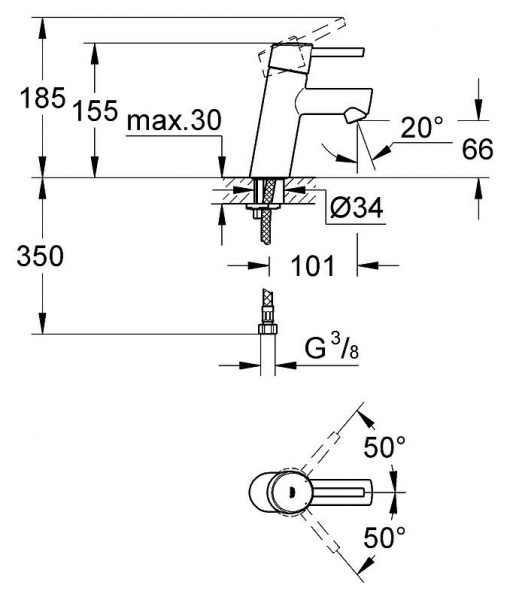 Фото смеситель для раковины grohe concetto new 3224010e