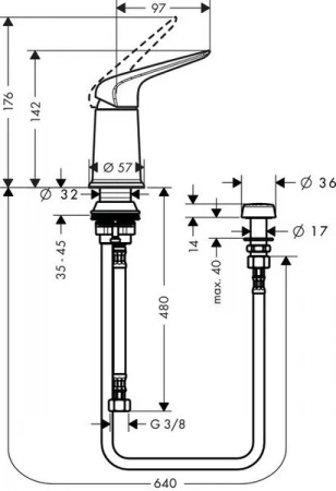 Фото смеситель для биде hansgrohe novus 71145000