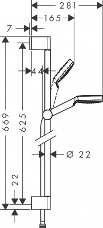 Фото душевой гарнитур hansgrohe crometta 1jet 26533400