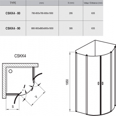Фото душевое ограждение ravak chrome cskk4 90x90 см 3q170100z1