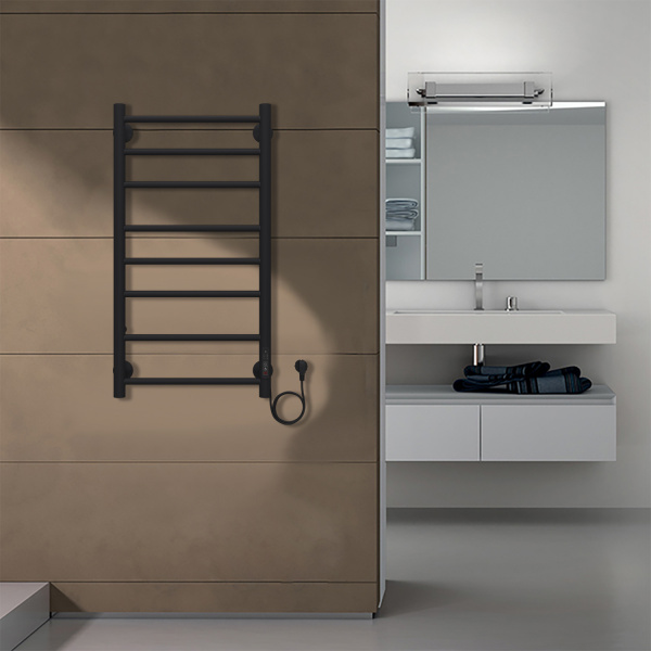 Фото электрический полотенцесушитель azario parma 40x80 см цвет: черный az10848b