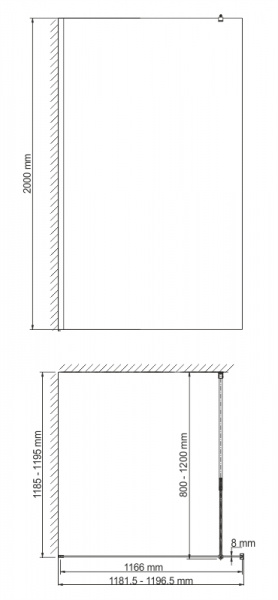 Фото душевая стенка wasserkraft rossel 120 см 28w40