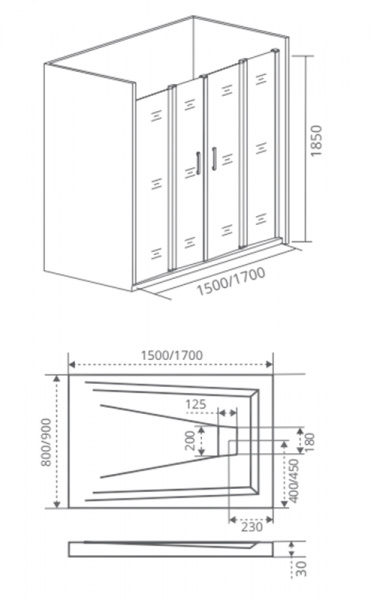 Фото душевая дверь good door infinity wtw-td-150-c-ch 150 см ин00034