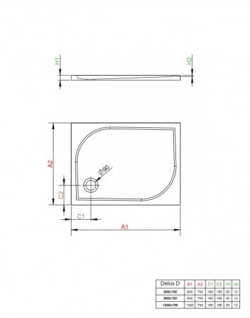 Фото поддон акриловый radaway delos d 80x75 см 4d87545-03