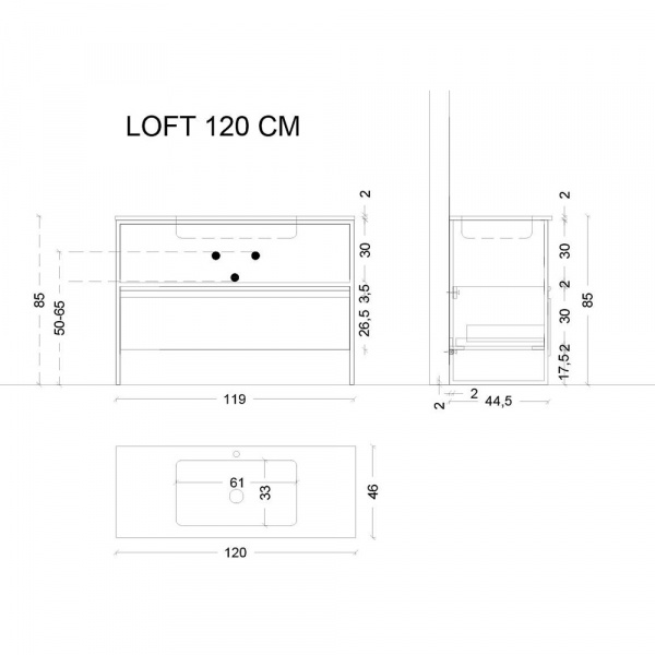 Фото тумба под раковину armadi art loft 120 см 893-120