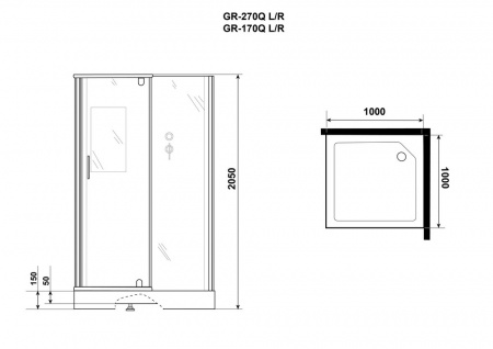 Фото душевая кабина grossman gr-270q l 100x100 см