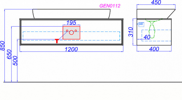 Фото тумба под раковину aqwella genesis 120 см gen0112mg