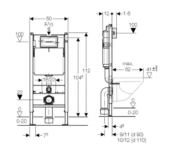 Фото инсталляция для унитазов geberit duofix 111.153.00.1