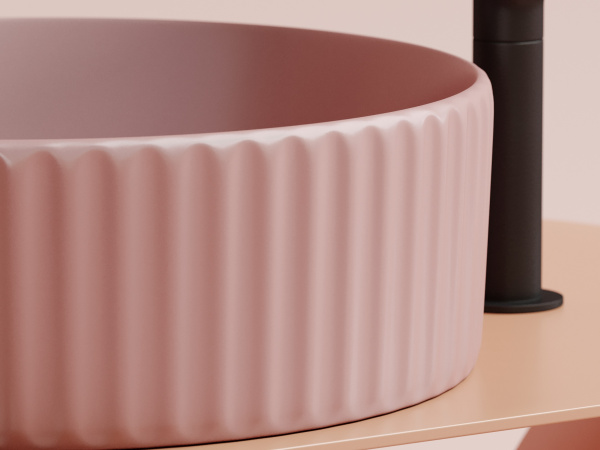 Фото раковина накладная ceramicanova element 36 см, цвет: розовый cn6057mp