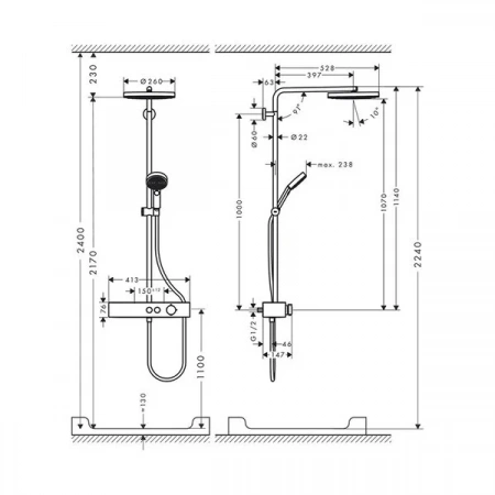 Фото душевая стойка hansgrohe pulsify 24220700