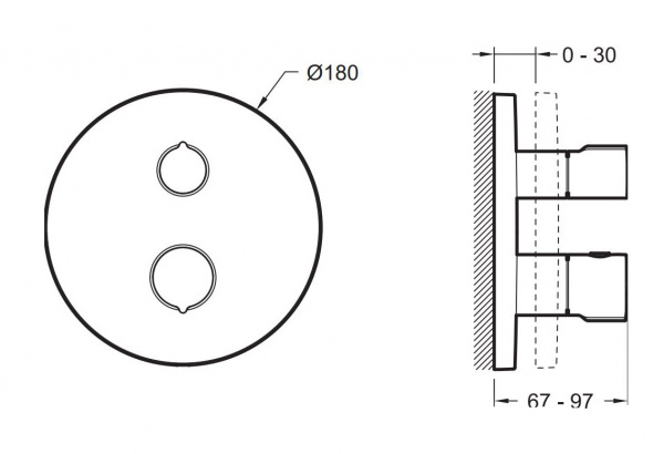Фото встраиваемый термостатический смеситель jacob delafon modulo e75386-cp