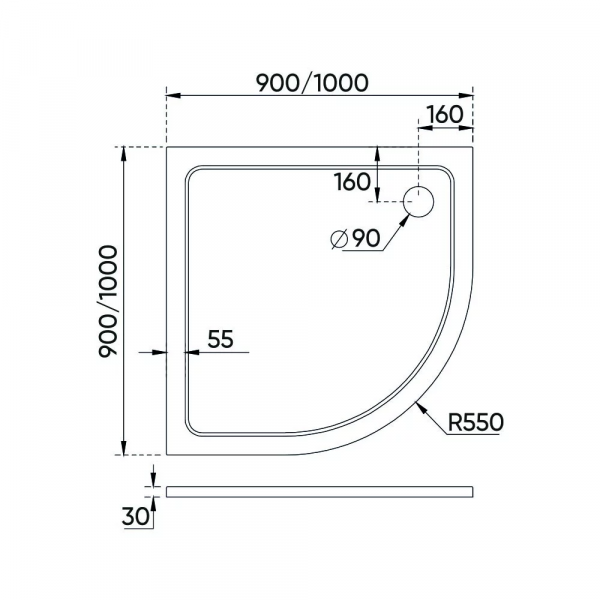 Фото поддон veconi tezeo stone tz-10 90x90 см tz10-90pl-01-19c3