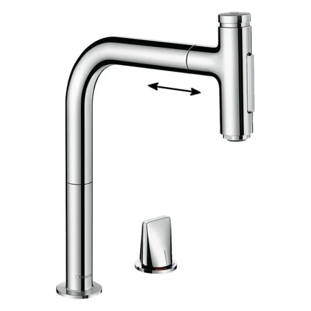 Фото смеситель для кухонной мойки hansgrohe metris select 73818000