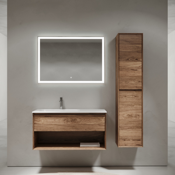 Фото тумба под раковину sancos marmi 1.0 100 см, цвет: дуб чарльстон mr1.0100lech