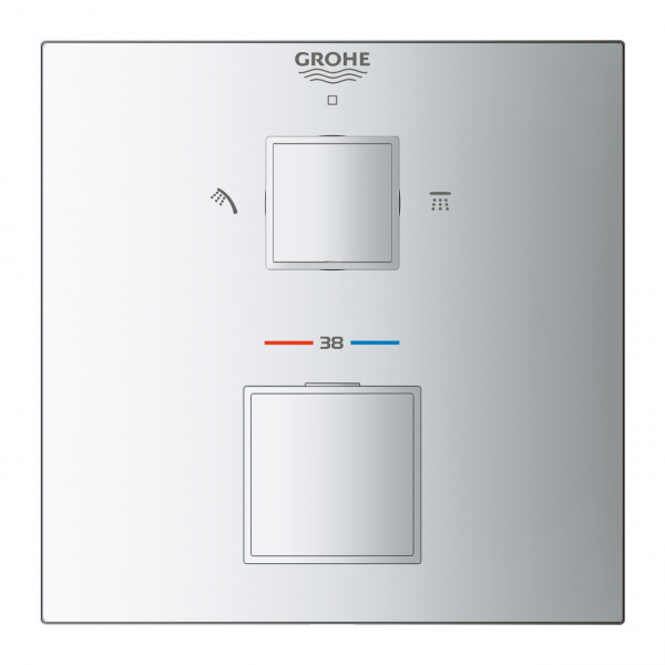 Фото встраиваемый термостатический смеситель для ванны grohe grohtherm cube 24154000