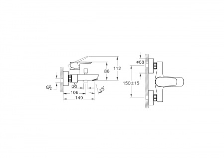 Фото смесители для ванны vitra flow soft a4294636exp цвет черный