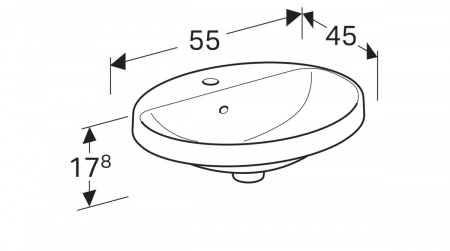 Фото раковина встраиваемая geberit variform 55 см 500.720.01.2