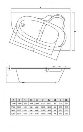 Фото акриловая ванна c-bath  atlant 140x100 см r cba00101r
