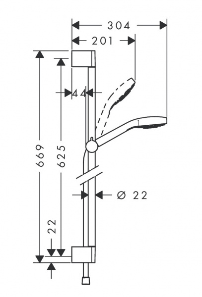Фото душевой гарнитур hansgrohe croma select e multi 12026580400